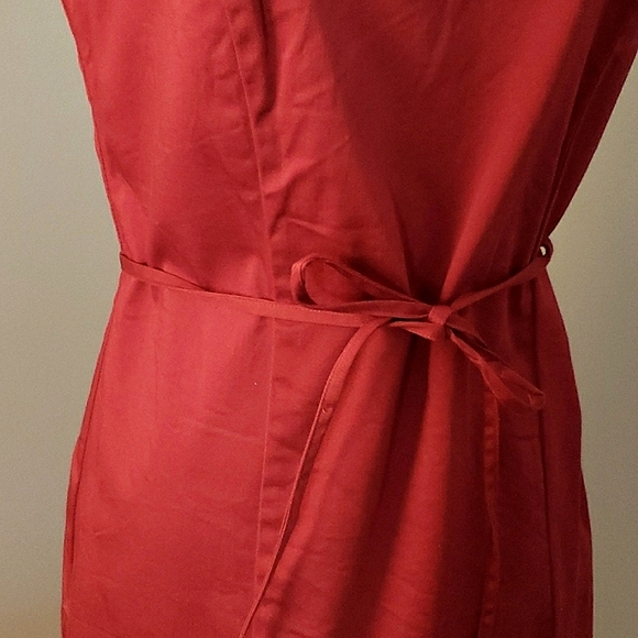 2 SHIFT DRESSES LINED BURGUNDY & OTHER IS CREAM BROWN TURQUOISE V NECKS SIDE ZIP - Picture 5 of 13